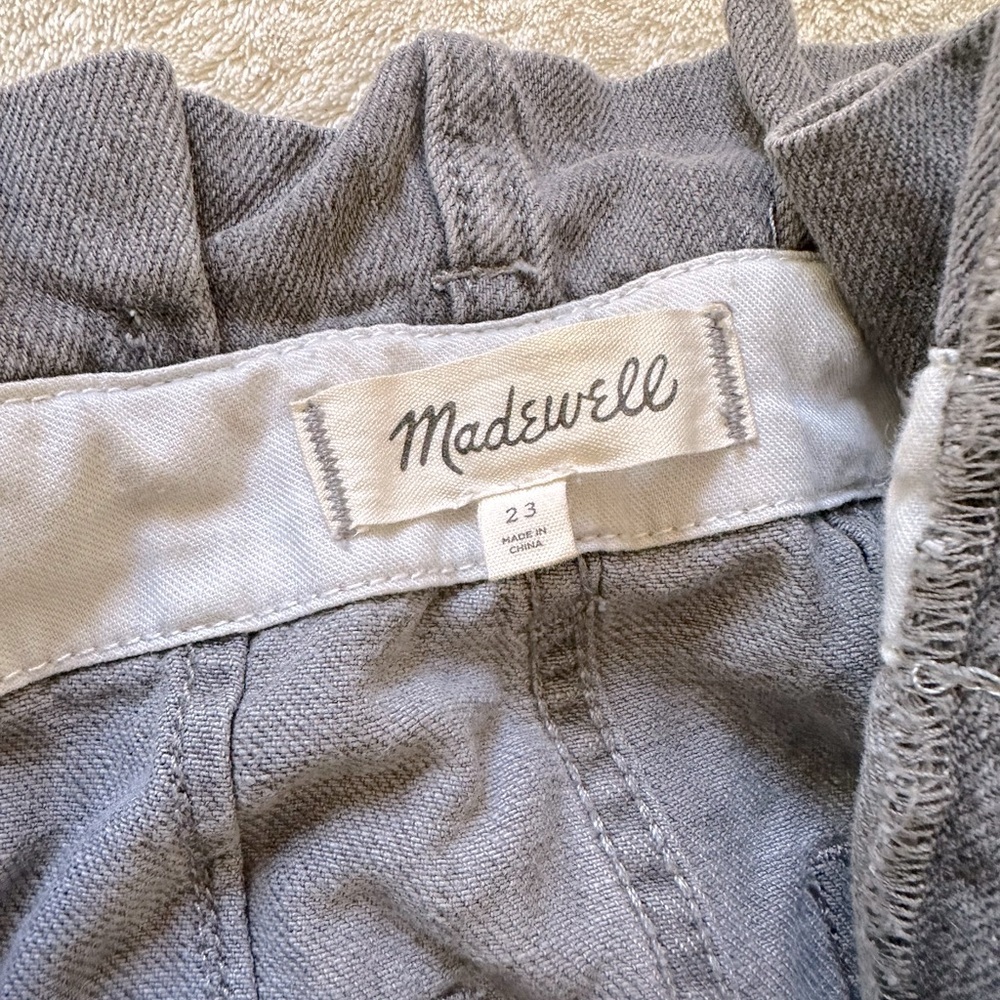 Madewell Gray Snap Denim Paperbag Shorts Sz 23 - Picture 5 of 5